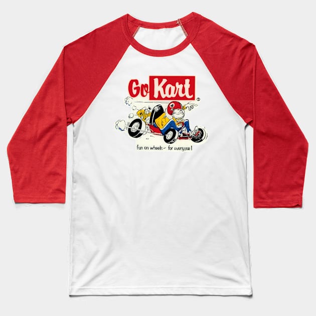 Go Kart - Vintage 1960s decal artwork Baseball T-Shirt by Desert Owl Designs